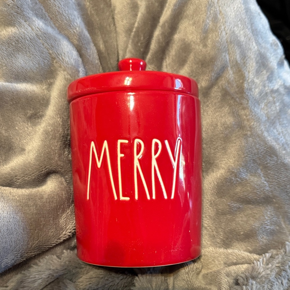 Rae Dunn Red 'Merry' Holiday Canister